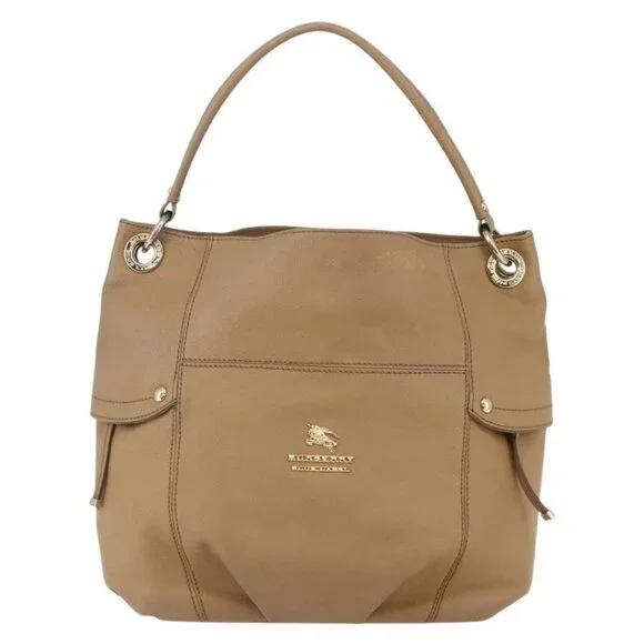 BURBERRY Blue Label Shoulder Bag Leather Beige Gold Auth - Picture 2 of 16